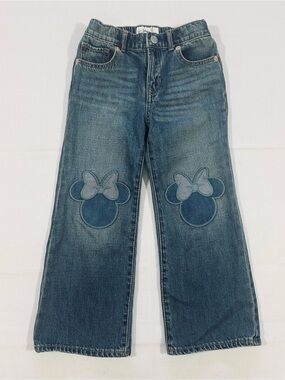 Gap Baby × Disney Sz 5 Years Minnie Mouse Stride Jeans Medium Wash Wide Leg Y2K